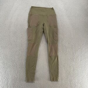 Alo Cargo Leggings Womens Small High Waisted Green Workout Gym Utility Military